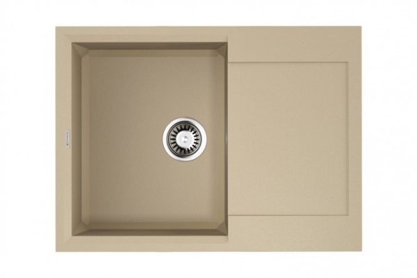 Inset sink with drainer OMOIKIRI Sakaime 68-CH 4993235, champagne 68x50x19 cm
