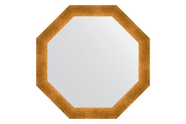 Wall mirror in a baguette frame EVOFORM Octagon BY 3701, etched gold 60.4x60.4 cm
