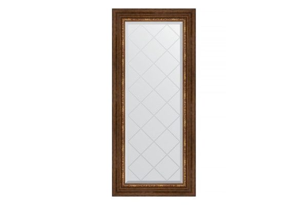 Wall mirror with engraving in a baguette frame EVOFORM Roman bronze 56x126 cm