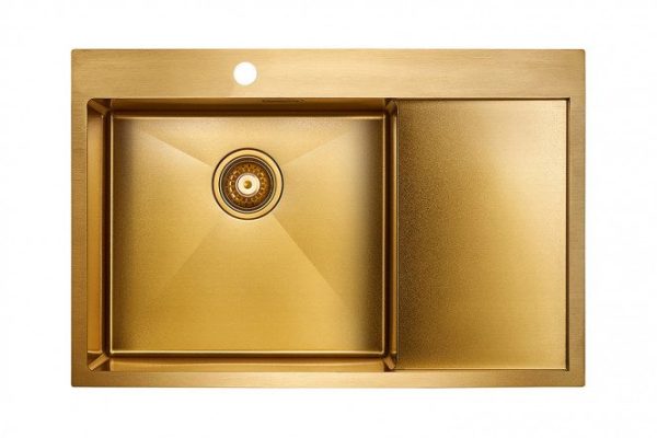 PAULMARK Velten 78F PM807851-BGL mortise sink left with drainer 78x51x20 cm