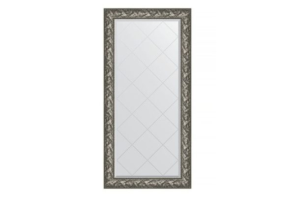 Wall mirror with engraving in a baguette frame EVOFORM Byzantium silver 79x161 cm from 141 to 200 cm