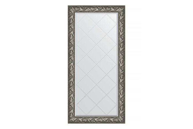Wall mirror with engraving in a baguette frame EVOFORM Byzantium silver 79x161 cm from 141 to 200 cm