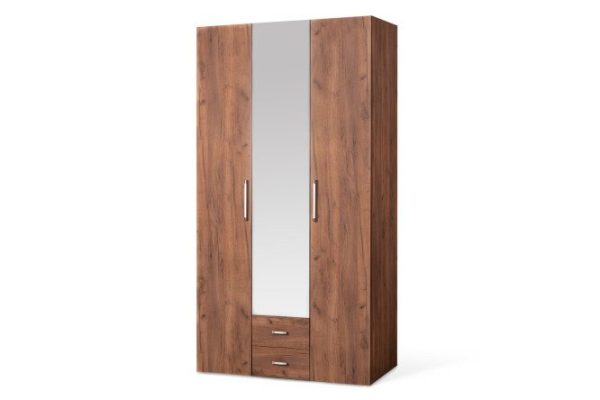 Wardrobe for clothes and linen Cancun 120x230x57.9 cm, tobacco oak