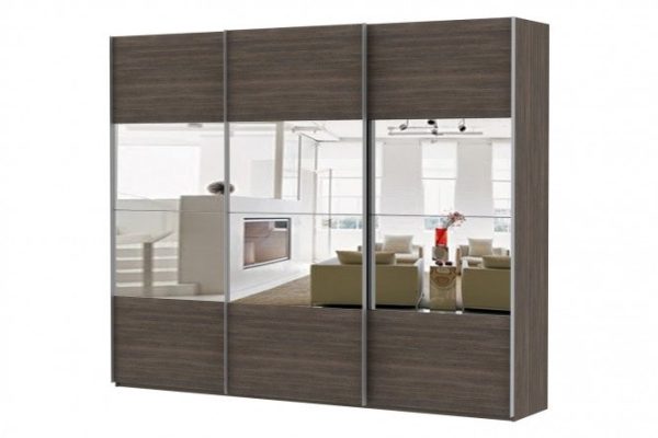 Sliding wardrobe 3-door Comet 270x240 cm wenge Mali, wenge Mali facades, mirror