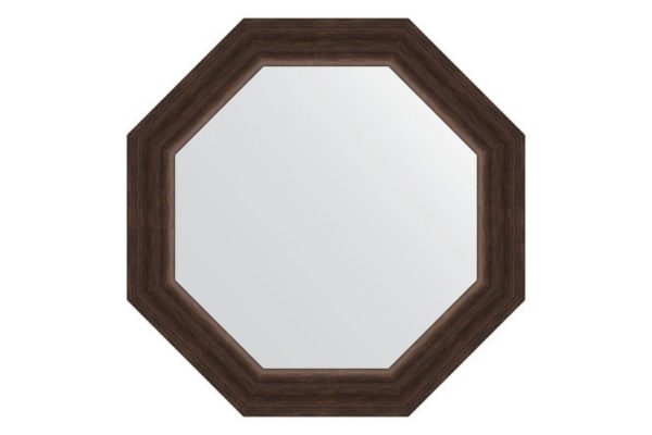 Wall mirror in a baguette frame EVOFORM Octagon BY 3721, rosewood 51.6x51.6 cm