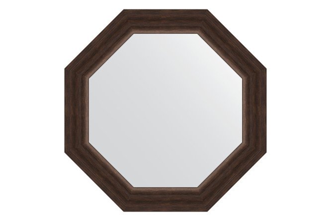 Wall mirror in a baguette frame EVOFORM Octagon BY 3721, rosewood 51.6x51.6 cm