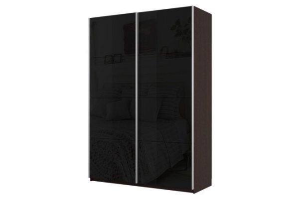 Sliding wardrobe 2-door Cors 120x230 cm, wenge, black facade
