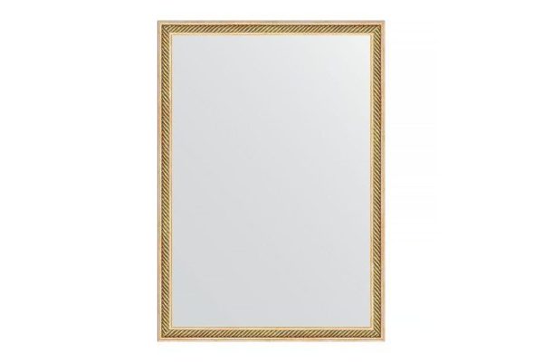 Wall mirror in a baguette frame EVOFORM twisted gold 48x68 cm
