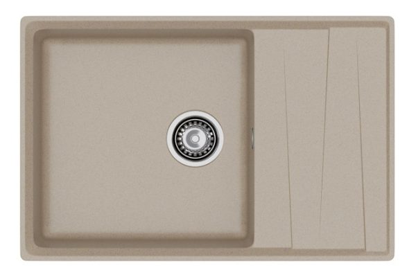 Inset sink with drainer GRANFEST Level GF-LV-760L 76x50x20 cm