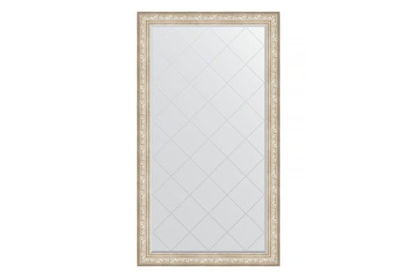 Floor mirror with engraving in a baguette frame EVOFORM BY 6376 vignette silver 115x205 cm