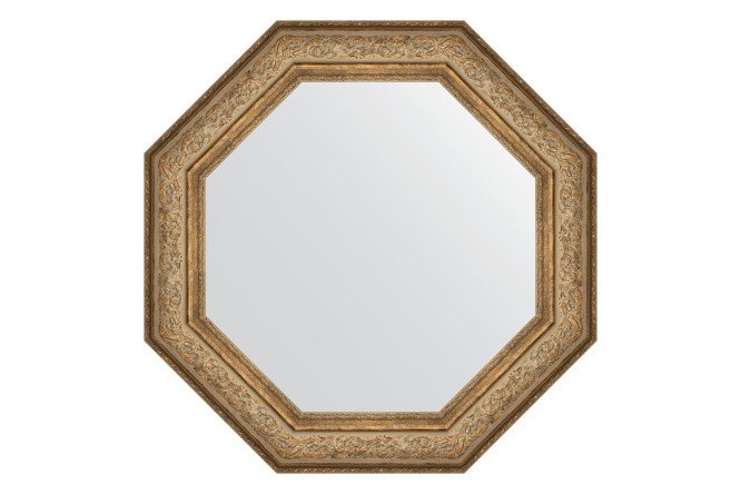 Wall mirror in a baguette frame EVOFORM Octagon BY 3852, antique bronze vignette 80.6x80.6 cm