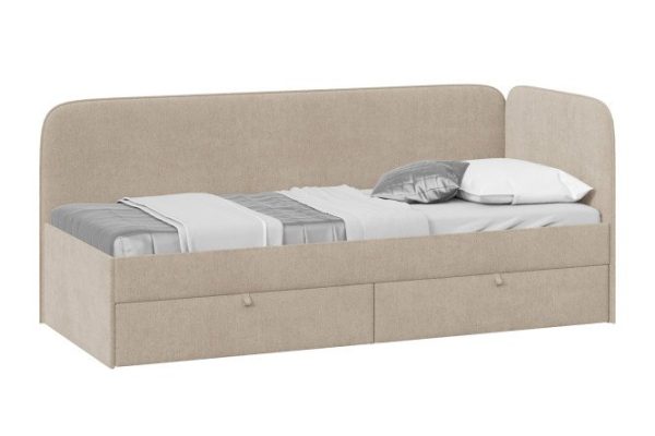 Upholstered bed Molly 80x200 cm beige color