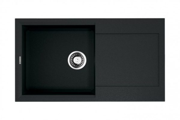 Inset sink with drainer OMOIKIRI Sakaime 78-BL 4993111, black 78x43.5x21 cm