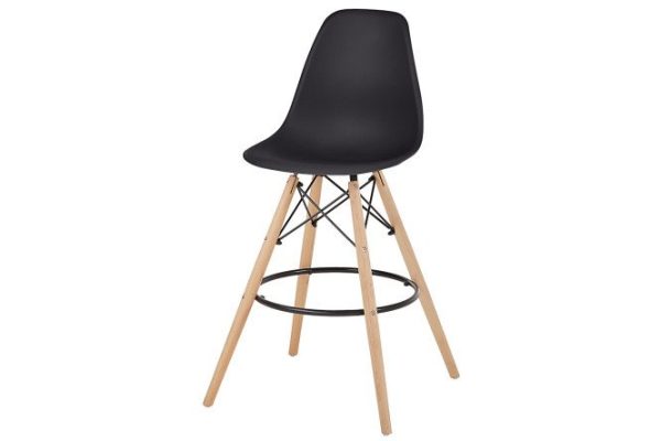 Semi-bar stool Aspen 55x105x55 cm, seat color black, legs natural, black