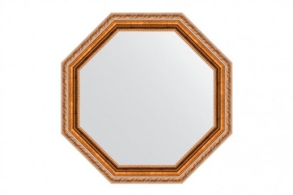 Wall mirror in a baguette frame EVOFORM Octagon BY 3989, versailles bronze 57x57 cm