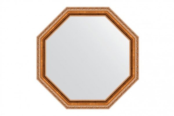 Wall mirror in a baguette frame EVOFORM Octagon BY 3990, versailles bronze 67x67 cm