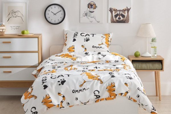 MICASA Cat bedding set for children Satin, 145x210 cm