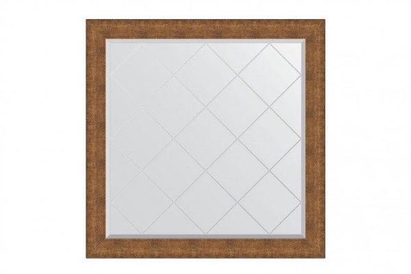 Wall mirror with engraving in a baguette frame EVOFORM BY 4563 copper chain mail 107x107 cm