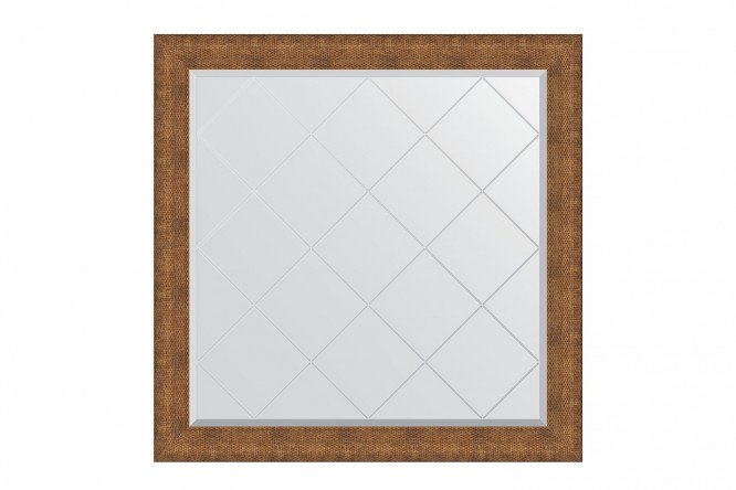 Wall mirror with engraving in a baguette frame EVOFORM BY 4563 copper chain mail 107x107 cm