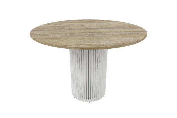 Trubis Wood table with tubular base 120x75x120 cm