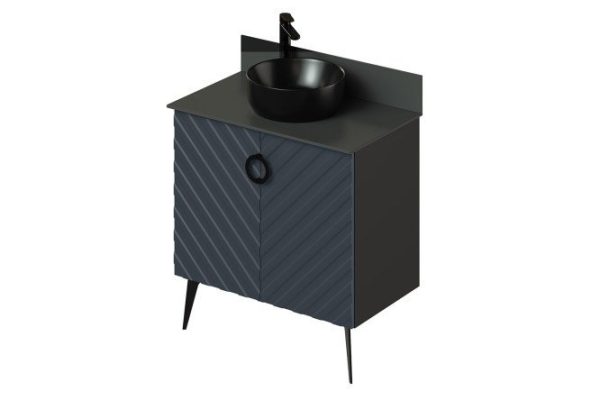 Floor stand Palladio 2.0 80.5 cm, frame color black, facade Marengo soft