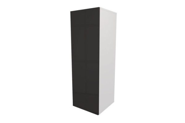 Wardrobe Oscar Amika 40x120, white / black graphite gloss