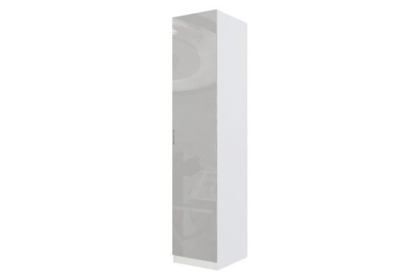 Wardrobe 1-door Oscar Amika 50x236 cm white, facade - dusty gray gloss