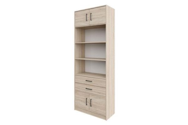 Shelving unit Virage with 2 drawers and 4 doors, sonoma oak