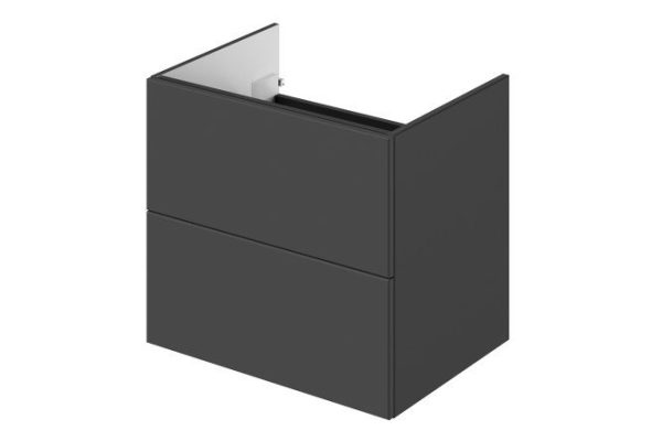 Wall-hung sink cabinet Uno 59.6 cm, frame color graphite, facade graphite