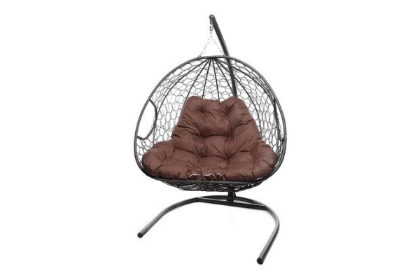 Hanging chair for two 119x186x120 cm, base and frame color white, finishing white