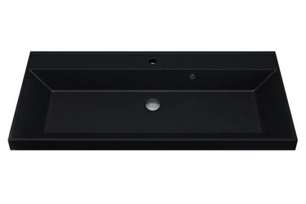 Bathroom sink Classic Quartz 293020635 Semi-built-in, 100x15x45 cm