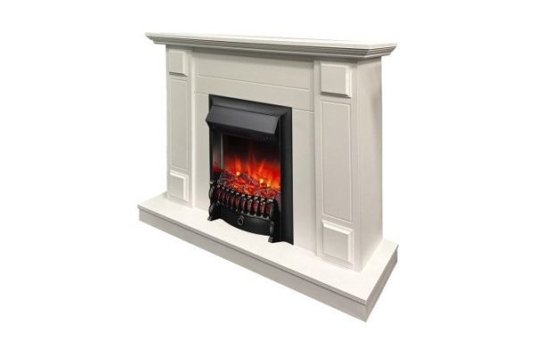 Fireplace set Turin STD/EUG WT + Fobos LUX BL floor