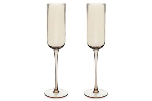 Set of Hall Citrine glasses for champagne 200 ml, Glass, 2 pcs.