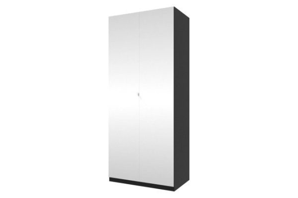 Wardrobe 2-door Oscar Lila 100x236x60 cm, black, front - mirror