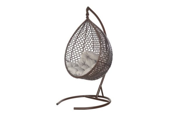 Montblanc hanging cocoon chair 100x120x80 cm, base and frame color brown, finishing brown