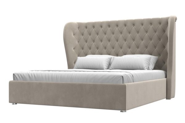 Bed with lifting mechanism Dahlia beige 200x200 cm