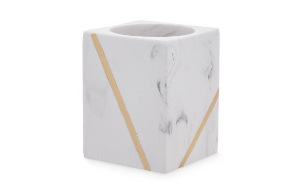 Glass for toothbrushes EVIO Vesta 8x10.7x8 cm, Polyresin