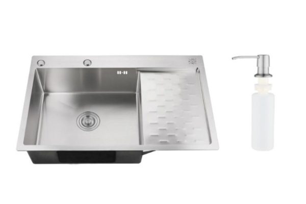 Inset sink with dispenser and wing PMC MRK 8050L 80x50x18 cm