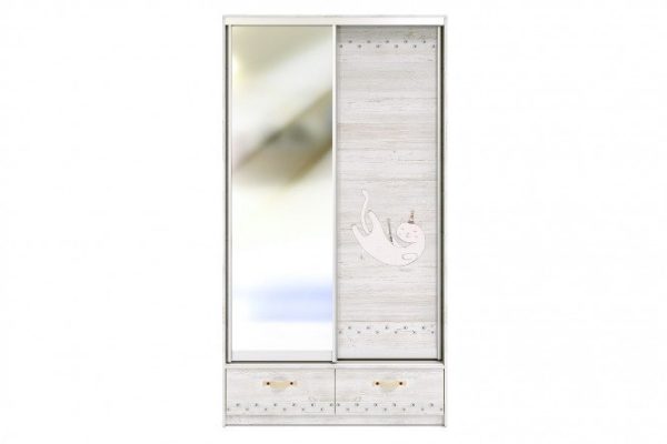 Wardrobe 2-door Marvin with mirror 122.6x224.9x60 cm