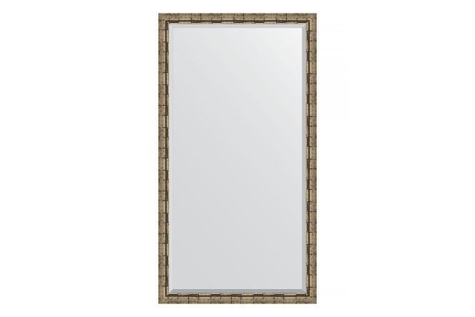 Floor mirror with bevel in a baguette frame EVOFORM BY 6147 silver bamboo 108x198 cm