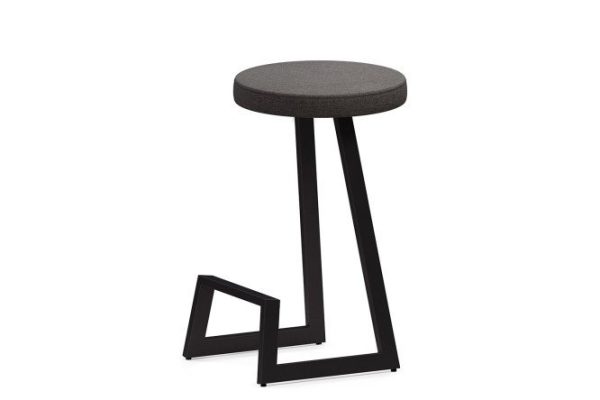 Bar stool Horeca Cors 38x65x38 cm, upholstery color gray, legs black