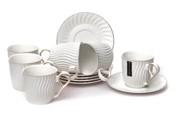 Set of Fusion tea pairs 6 persons, 12 pcs., Porcelain