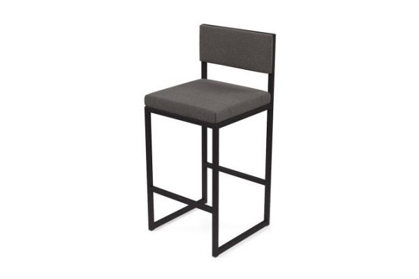 Bar stool Horeca Barnes 40x100x40 cm, upholstery color gray, legs black
