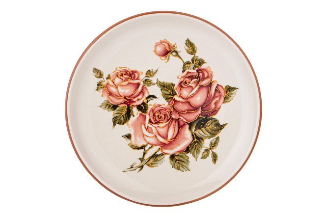 Plate Korean Rose Ceramics, 21 cm