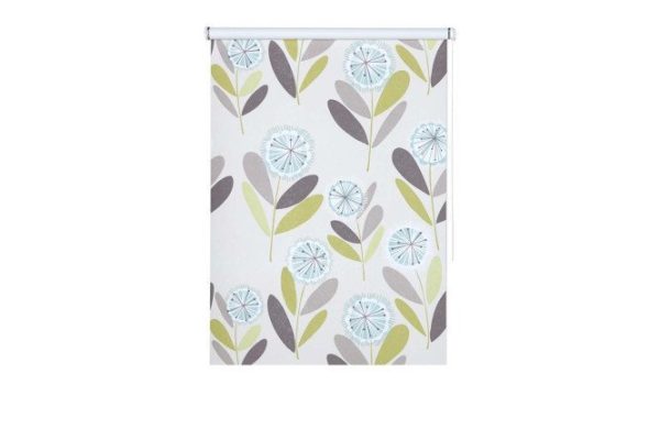 Roller blind Decofest Dandelion lightproof color beige, green, gray, 80x160 cm