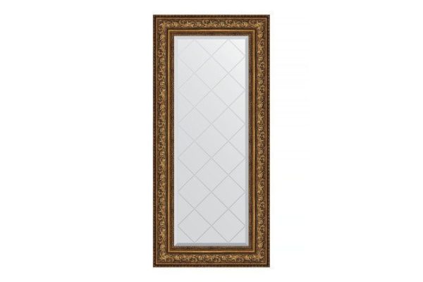 Wall mirror with engraving in a baguette frame EVOFORM vignette aged bronze 80x162 cm from 141 to 200 cm