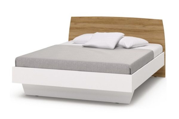 Bed Altea color white gloss, oak Catania 90x200 cm
