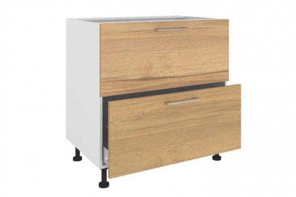 f4e1a7773c85a4b0c770812c5f74fe6d.jpg Set of fronts for a floor cabinet with 2 drawers Amika 79.6x35.6 cm, Halifax oak color