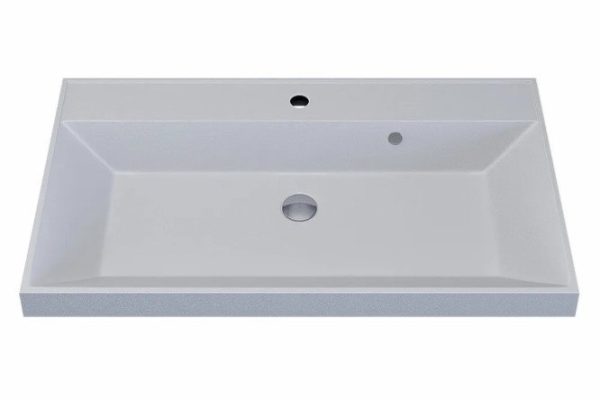 Bathroom sink Classic Quartz 291030006 Semi-built-in, 80x15x45 cm