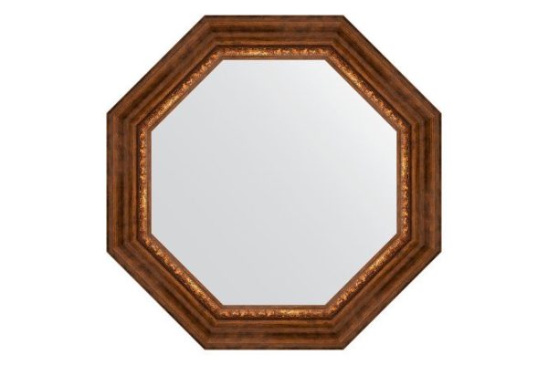 Wall mirror in a baguette frame EVOFORM Octagon BY 3791, Roman bronze 66.6x66.6 cm